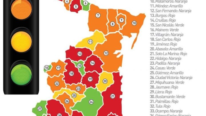 Tamaulipas pasa a semáforo naranja