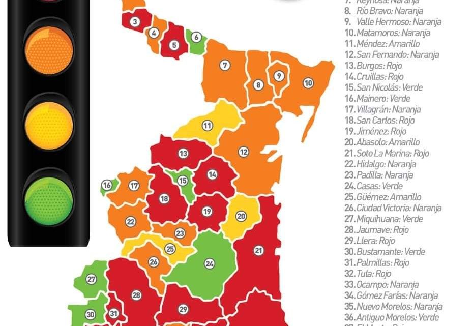 Tamaulipas pasa a semáforo naranja