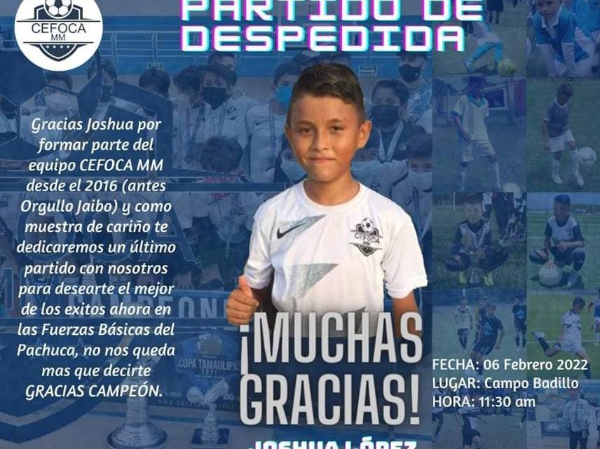 REALIZARÁN PARTIDO DE DESPEDIDA A JOSHUA LÓPEZ