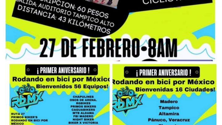 Con una rodada celebrarán primer aniversario de «Rodando en bici por México»