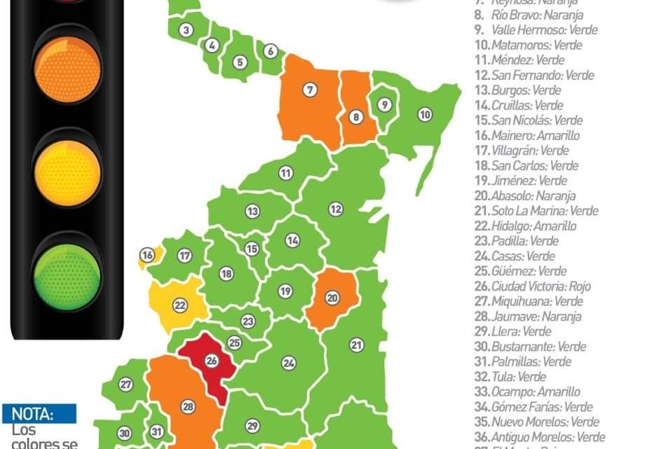 Pasa Tampico a semáforo naranja; pero Madero y Altamira siguen rojo