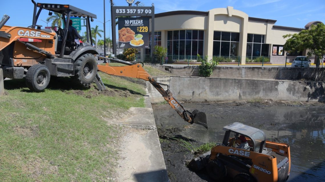 Amplían Labores de Limpieza en Drenes, Canales y Áreas de Recreo de Tampico