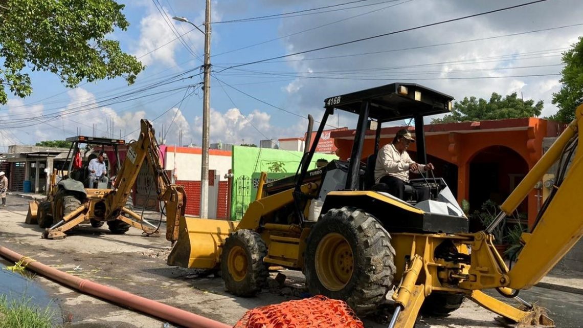 COMAPA Altamira efectúa reparación de líneas de drenaje