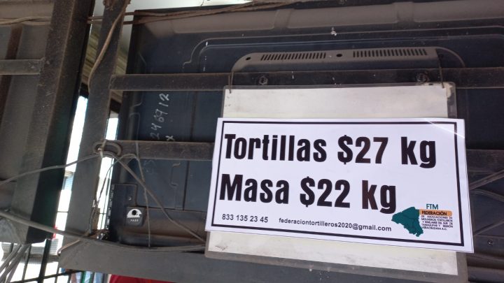 Precio del kilo de la tortilla sube a los 27 pesos