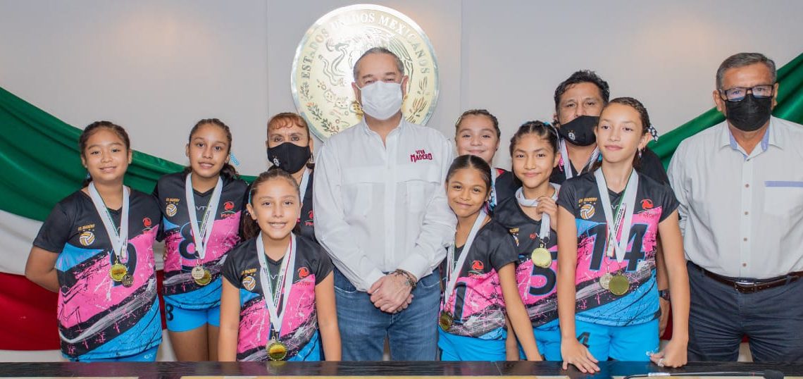 Reconocen en Ciudad Madero a campeonas nacionales de Voleibol Infantil