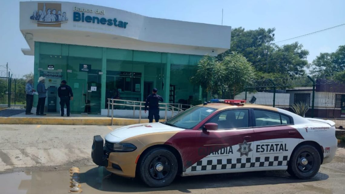 Vigila Guardia Estatal pago de Pensiones del Banco Bienestar