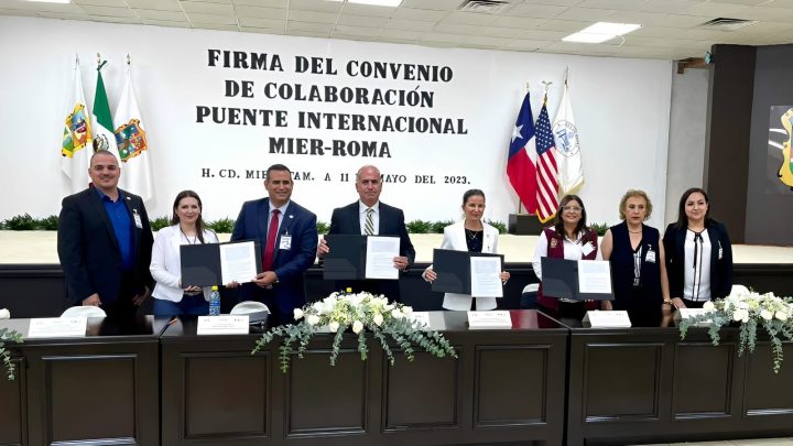 Asiste secretaria de Economía a firma de convenio para nuevo Puente Internacional Mier-Roma