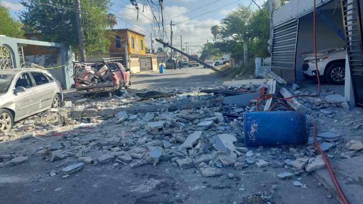 Guardia Estatal brinda seguridad ante explosión de tanque de gas