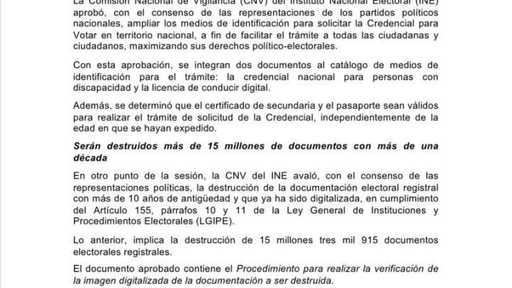 Amplía INE medios de identificación para tramitar Credencial para Votar