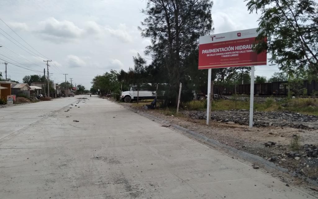 Concluyen trabajos de pavimentación en calles de Río Bravo