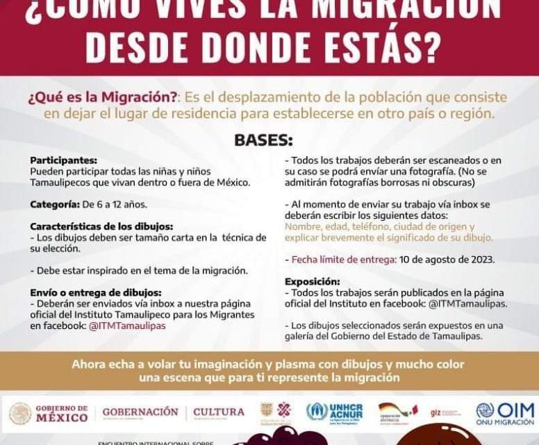 Convocan a niñas y niños al concurso de dibujo “Cómo vives la migración desde dónde estás”