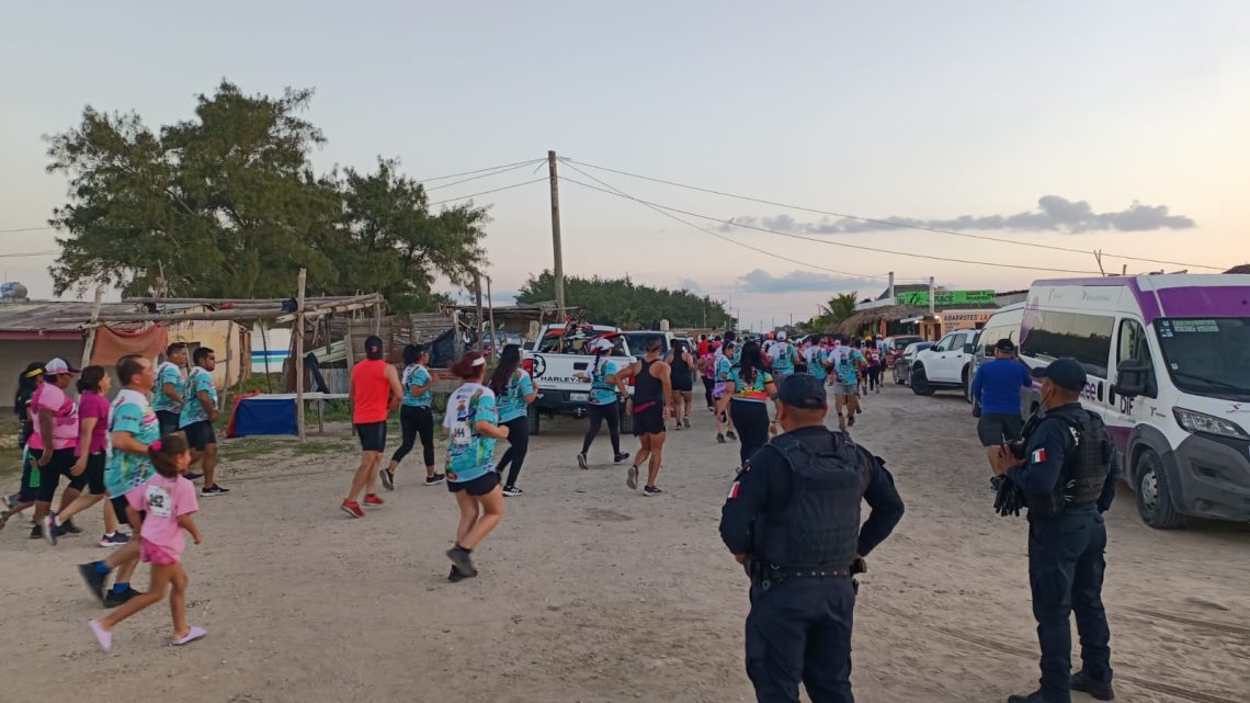 Guardia Estatal brinda seguridad en carrera de Playa de La PescaENFOQUEX