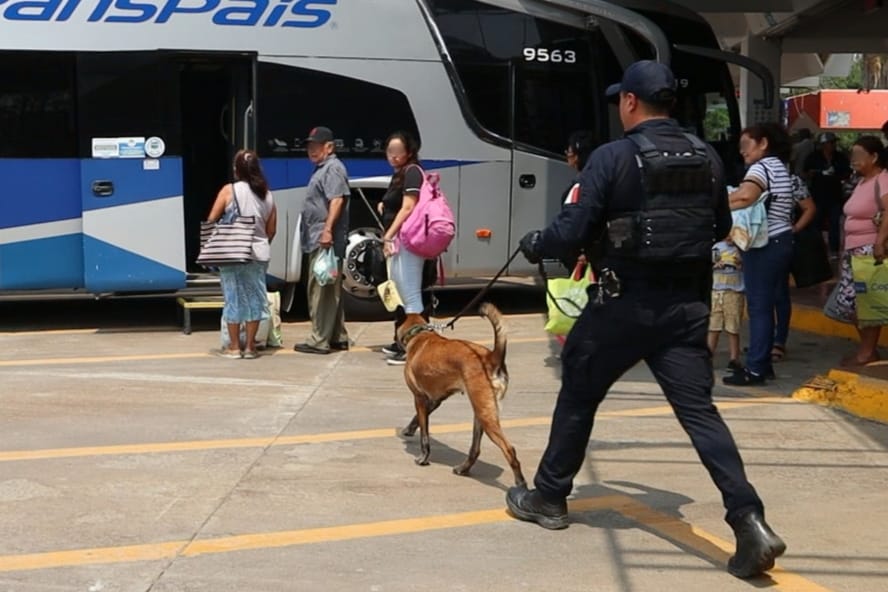 Centrales de autobuses vigiladas por la Guardia Estatal