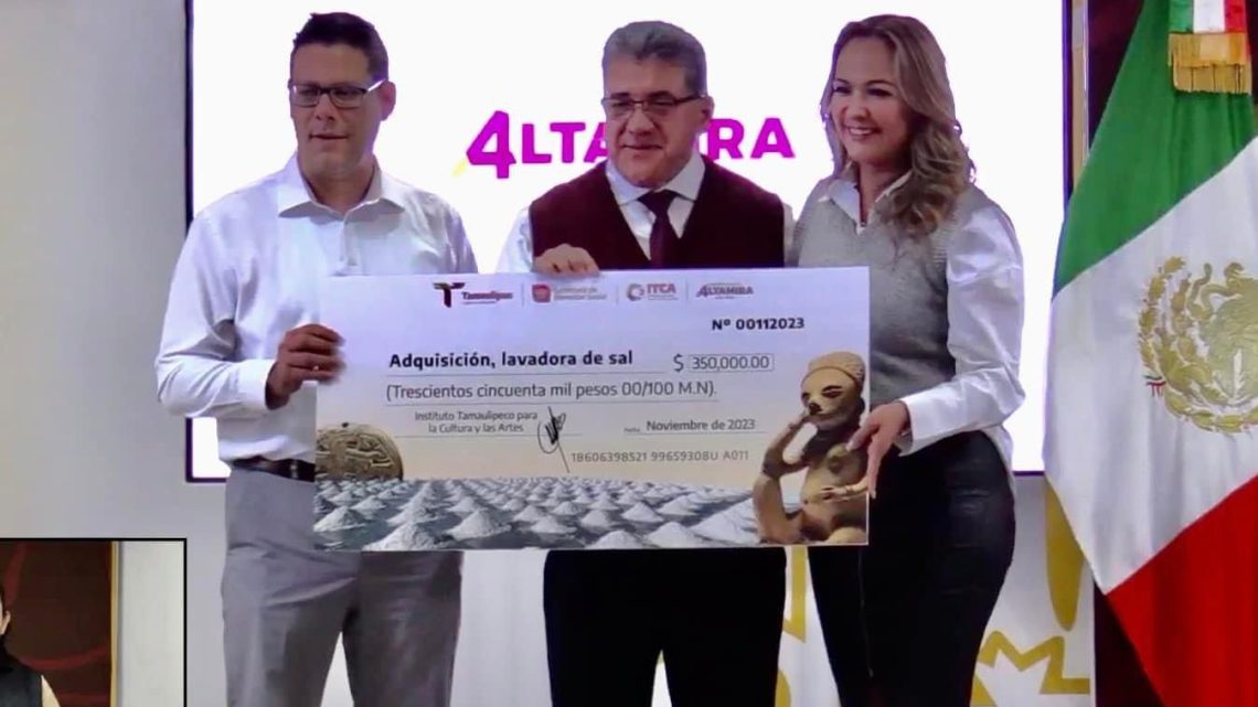 Recibe ayuntamiento altamirense donativo del Instituto Tamaulipeco para la Cultura y las Artes para mejora de salinera en Lomas del Real