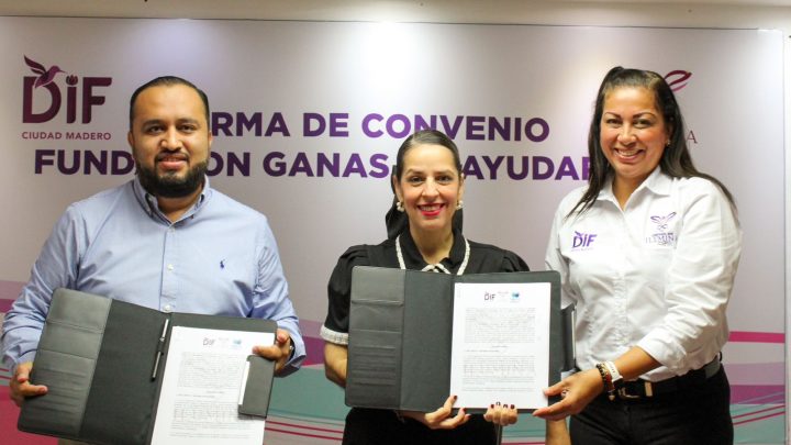 Dunia Marón firma convenio con Fundación Ganas de Ayudar A.C.